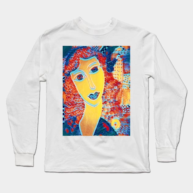 FACE, CURLY HAIR and PET HEN Long Sleeve T-Shirt by mister-john